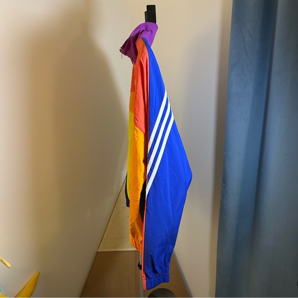 Adidas Originals Zip Up Pride Off Center Windbreaker Jacket - Picture 8 of 11
